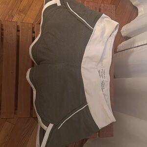 Hylete-Olive Green Athletic Shorts with Cream